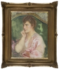 Portret kobiety w różowej sukni